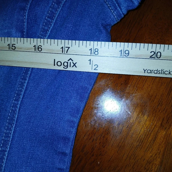 Venus women's denim dress size 14, distressed faded button up 90's - Picture 8 of 9